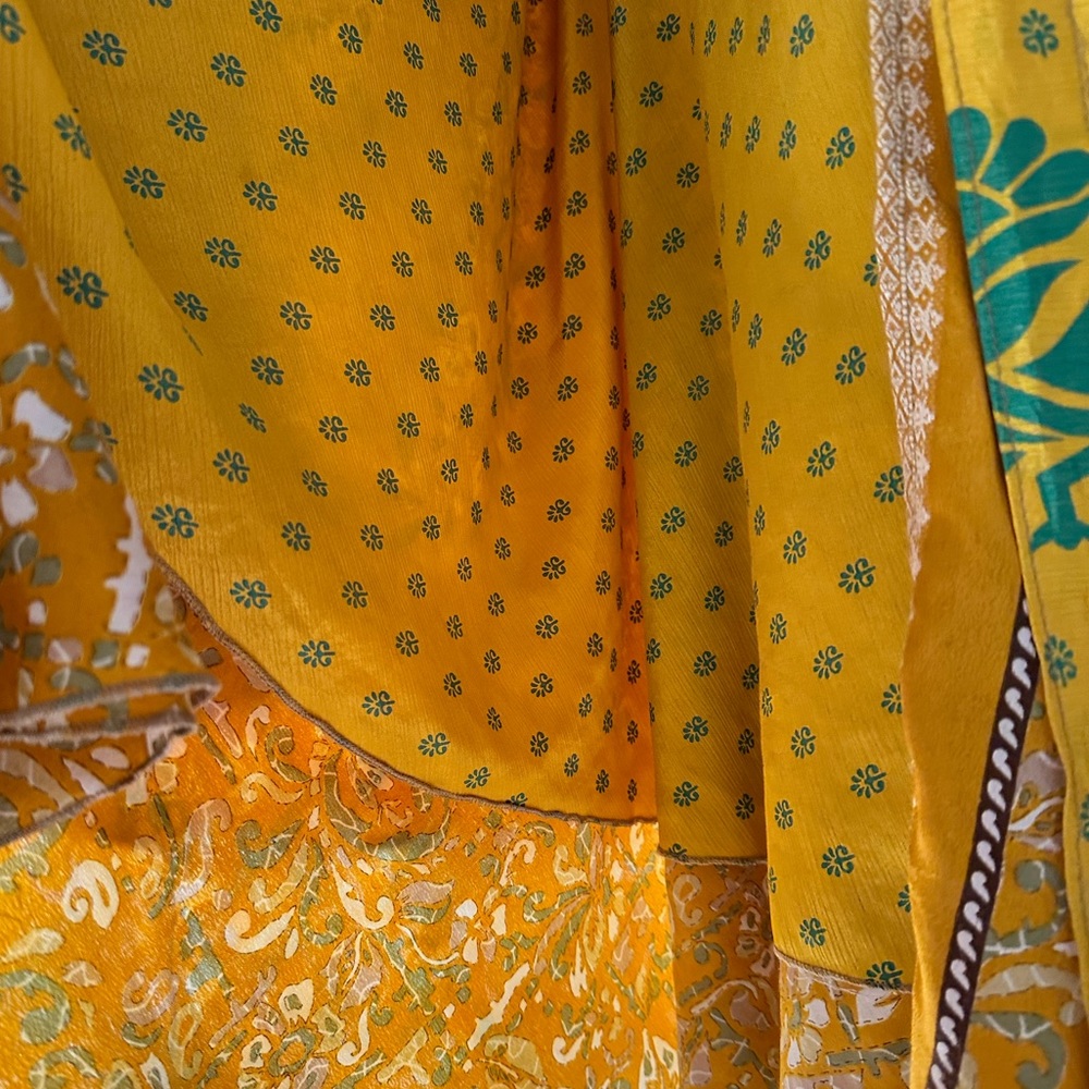 Silk Sari Reversible Wrap Skirt